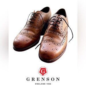 Grenson Archie Brogue Wingtip in Tan size UK 10-1/2 G